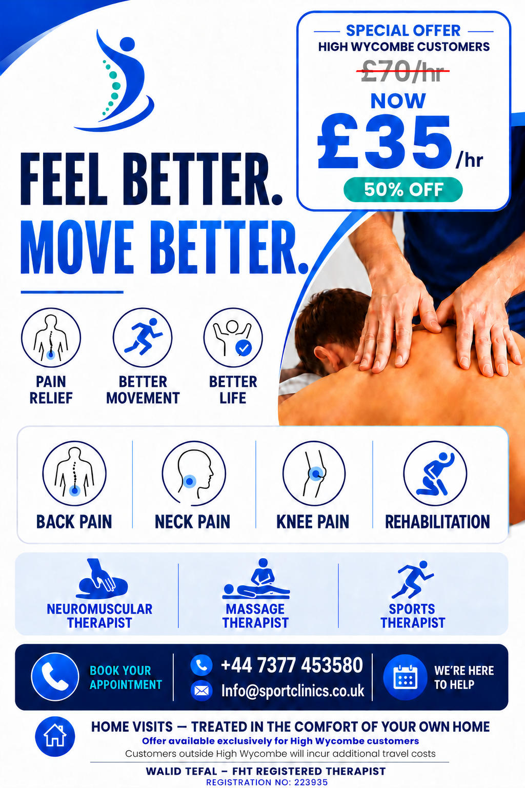 Sport Clinics High Wycombe special offer